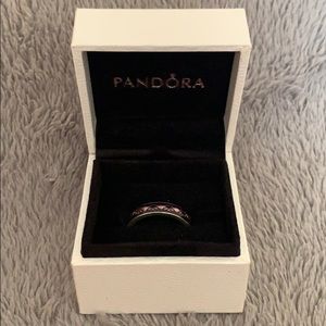 Pandora Silver and Lacquer Ring! (Size 7.5)